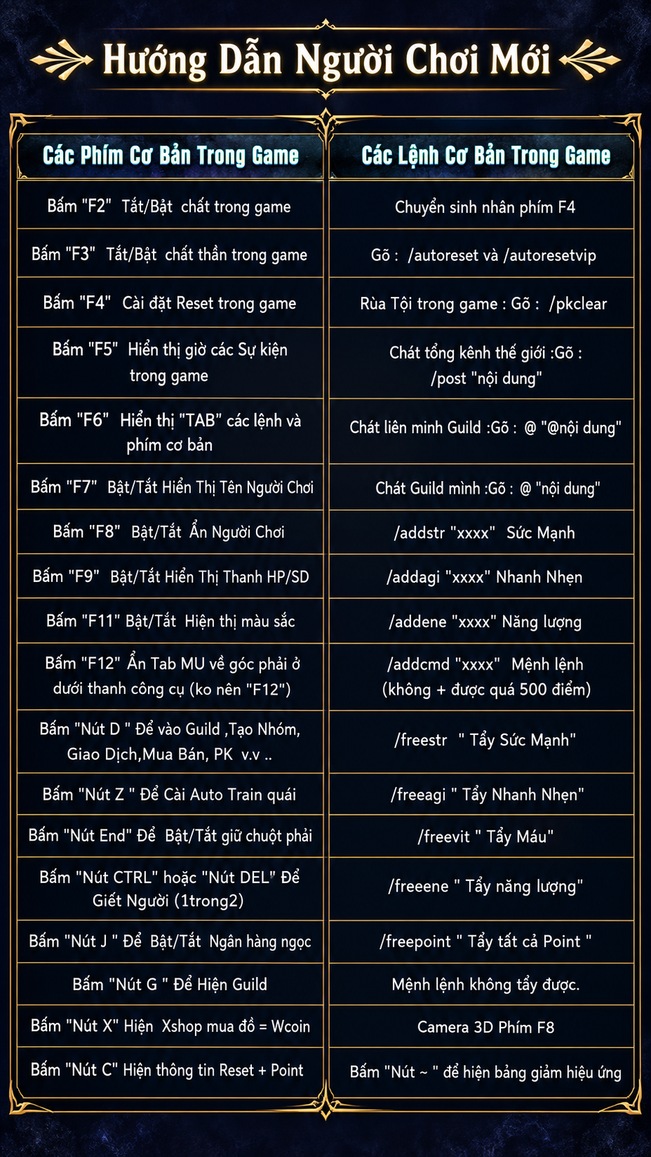 Hướng dẫn người chơi mới